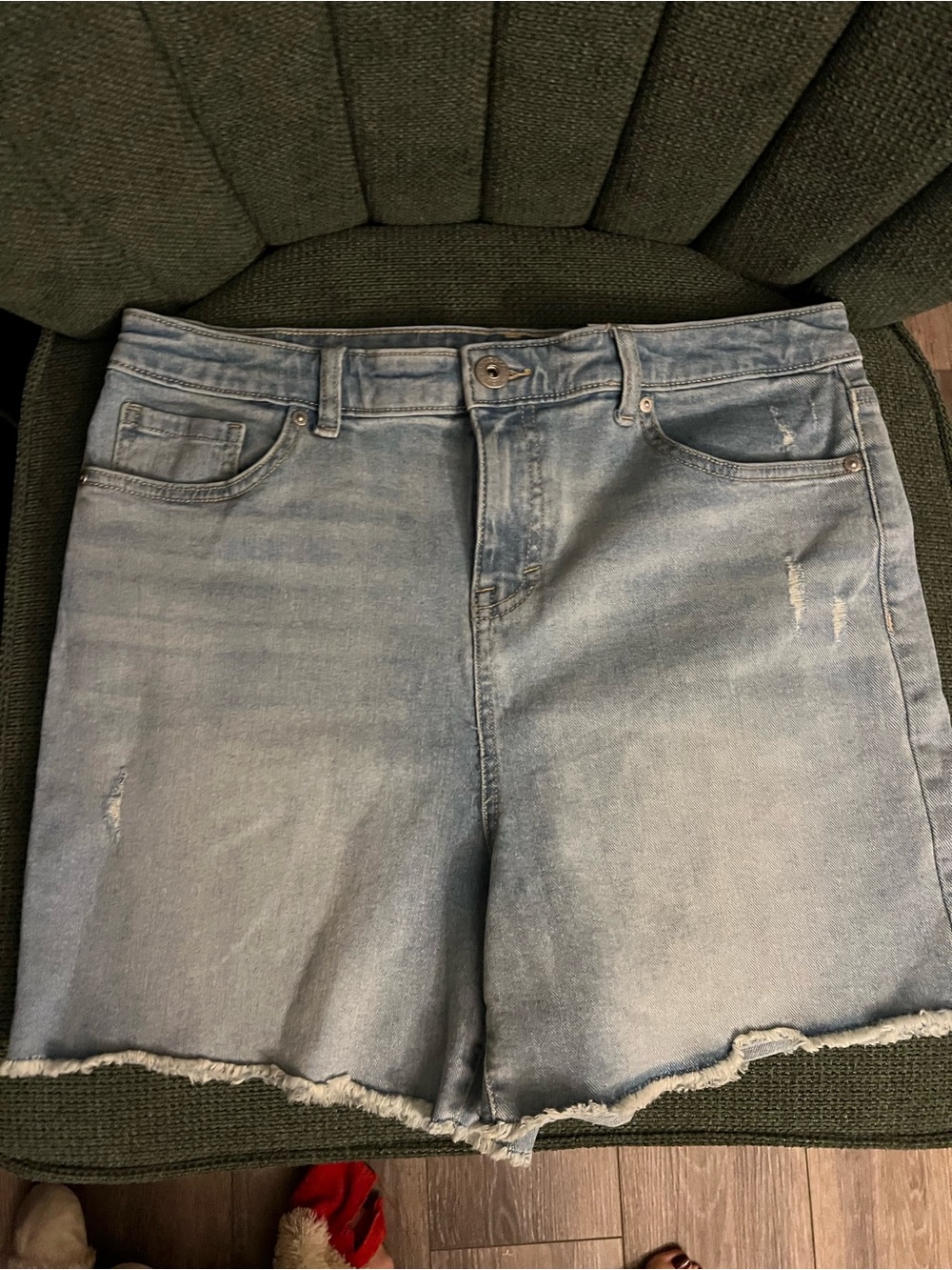 Style & Co. Light Blue Denim Shorts with Frayed Hem
